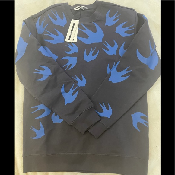 McQ Alexander McQueen Mens Print Swallow Sweatshirt Sz S - Picture 4 of 7